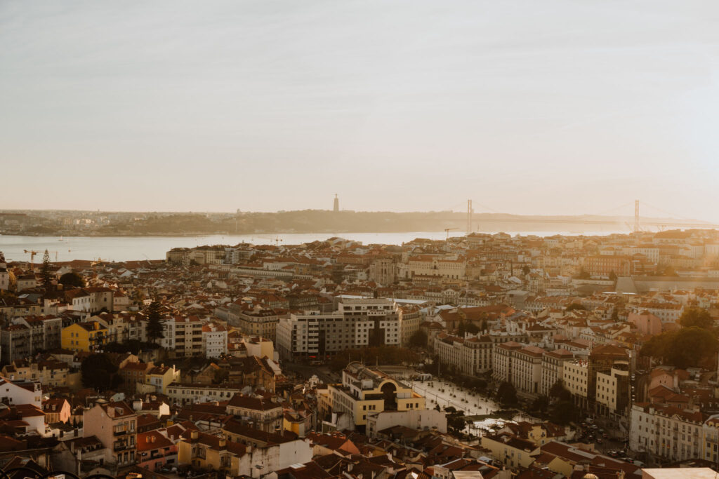 Lisbon Skyline from Hilltop Viewpoint
