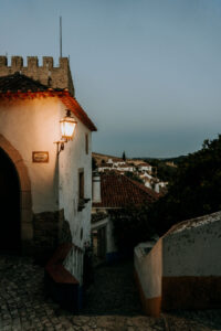 Dusk on a Street in Obidos, Portugal