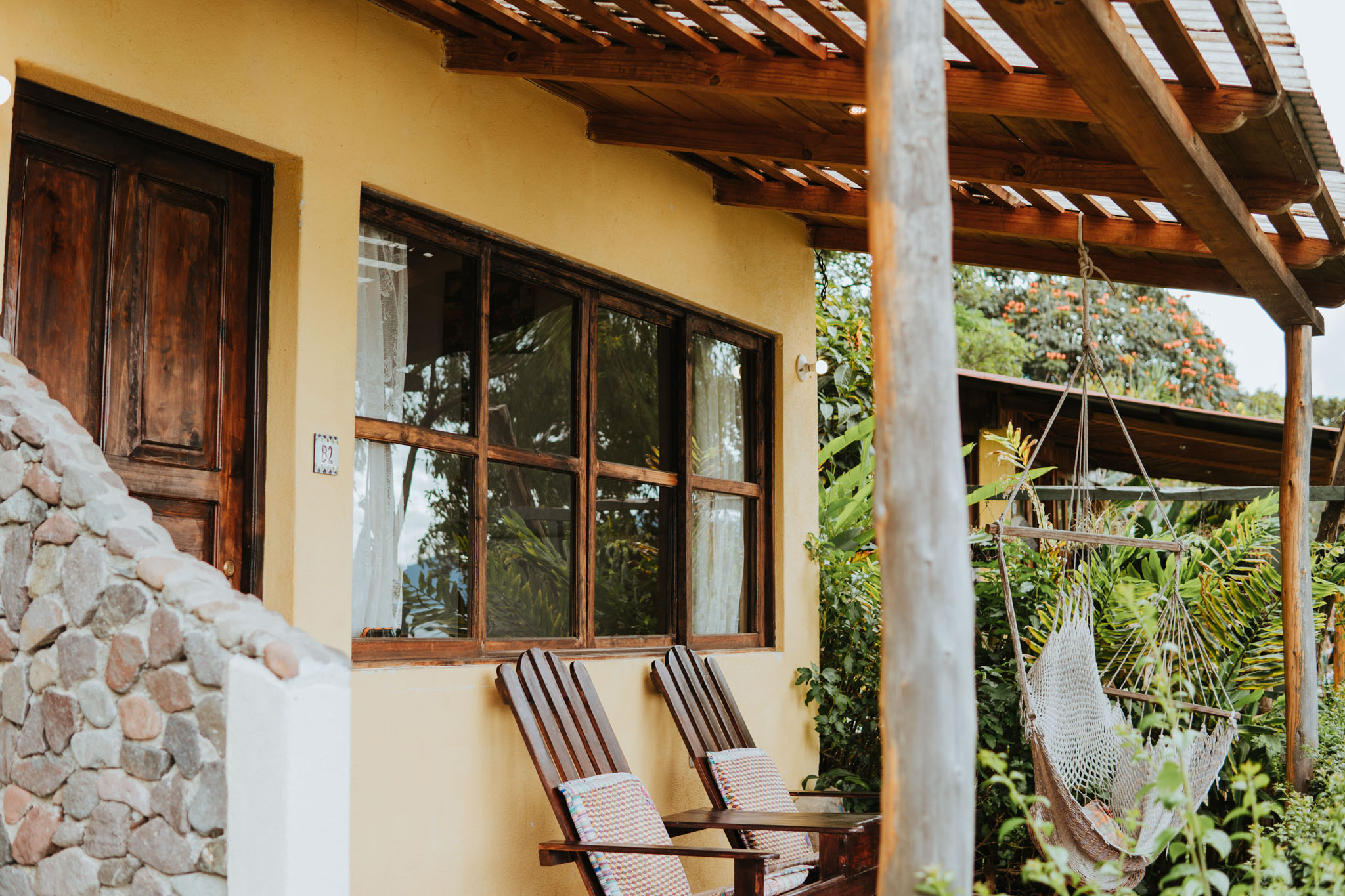 The private terrace of Bungalo B2 at Hotel Arca De Noe Guatemala