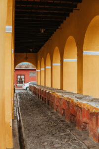 Yellow arches in Antigua, Guatemala Travel Photography