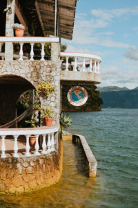 A terrace at Hotel Casa Del Mundo slightly underwater