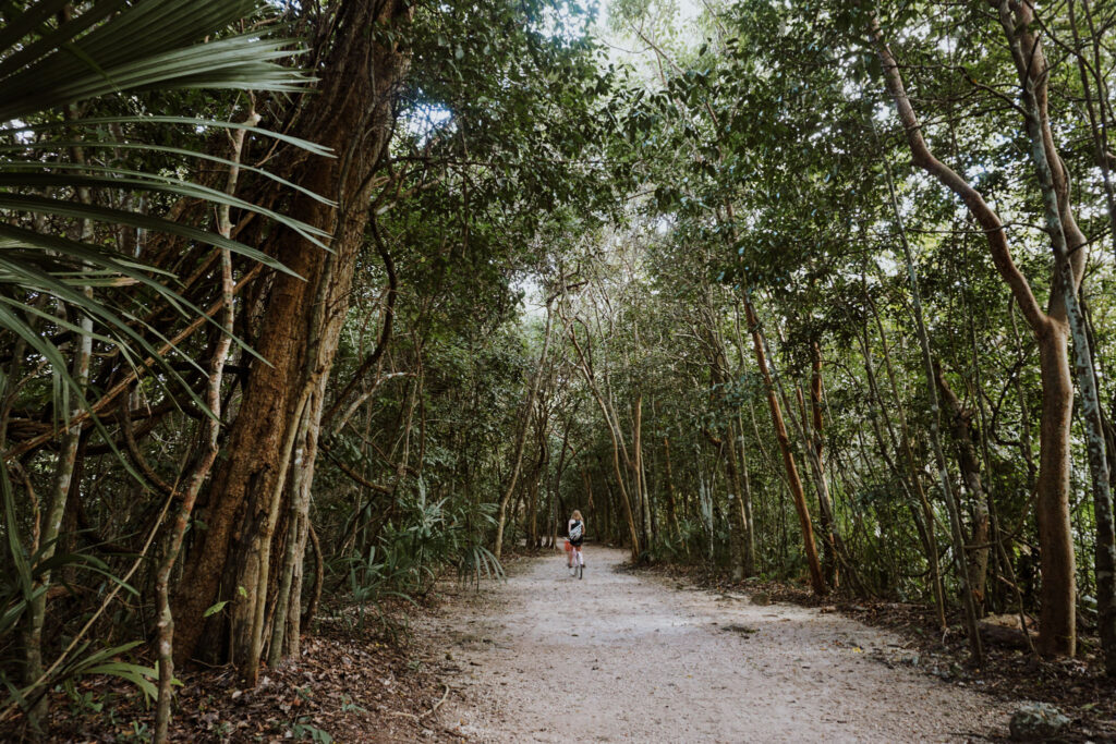 Biking through Coba Ruins Mexico