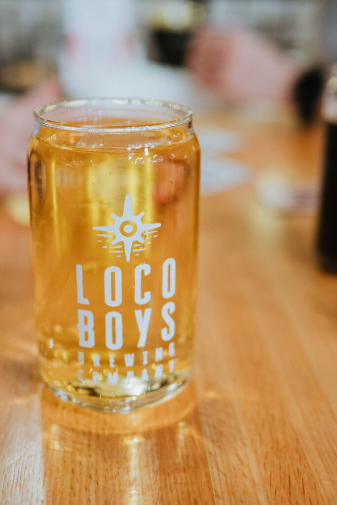 glass of cider at Loco Boys Brewing