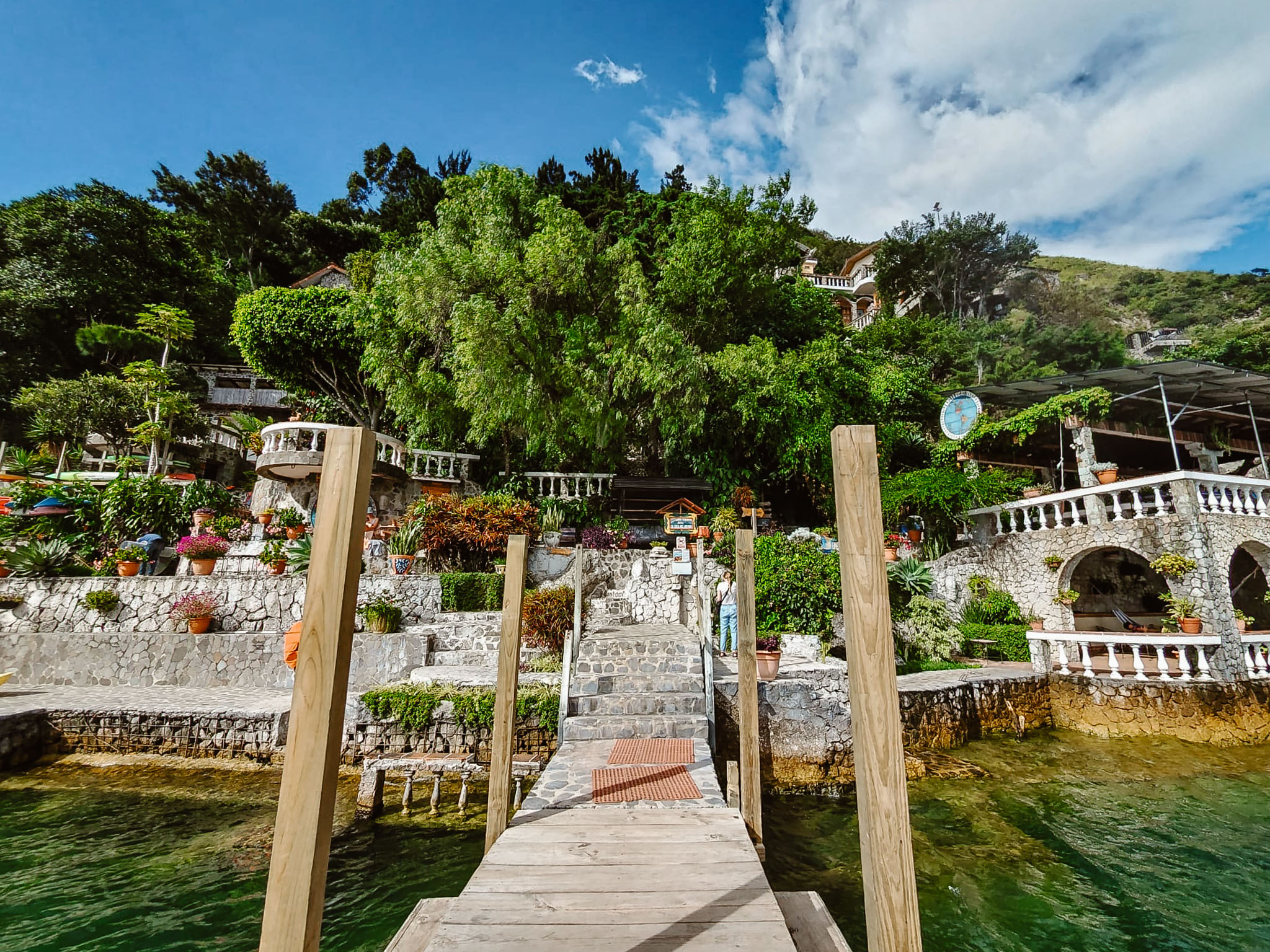 Dock at La Casa Del Mundo, Lake Atitlan, Guatemala