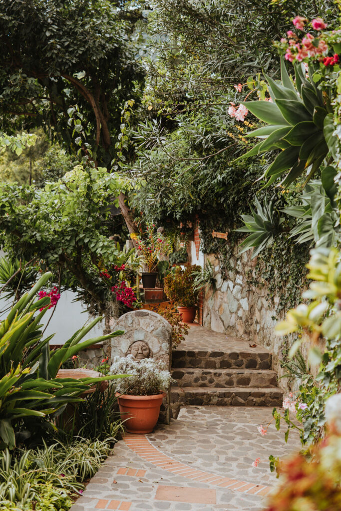 garden at Hotel La Casa Del Mundo Review, Lake Atitlan, Guatemala